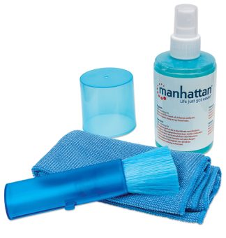 Manhattan 421027 kit de limpieza para computadora LCD/TFT/Plasma Líquido y paños secos/húmedos para limpieza de equipos 200 ml