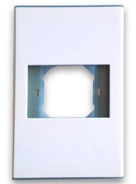 TAPA - FACEPLATE DE 1 PANEL PARA JACK, ENSAMBLE FÁCIL Y SEGURO A PRESIÓN, LÍNEA ELITE, METÁLICO, BLANCO, BROBOTIX 938276