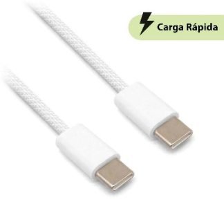 CABLE CARGA RÁPIDA, USB TIPO "C" A TIPO "C", TEJIDO, 1.0 M, GRIS (6001547), Brobotix
