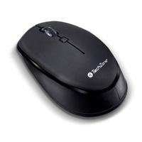 Mouse inalámbrico Start Black TechZone, hasta 1600 DPI's, 3 botones, textura en rubber, 1 año de garantía.