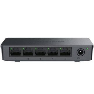 Switch No administrable, 5 puertos Gigabit con crossover automático MDI/MDIX, gabinete plástico para escritorio o pared.