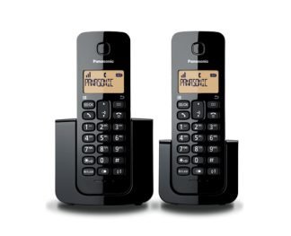 PANASONIC 2 Telefonos Inalambrico, Pantalla de 1.4,  Alarma, Stand by, ECO, DECT, negro