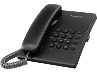 PANASONIC Telefono analogico, control de volumen, ajuste de tono, Flash, Redial, pared/escritorio, Negro