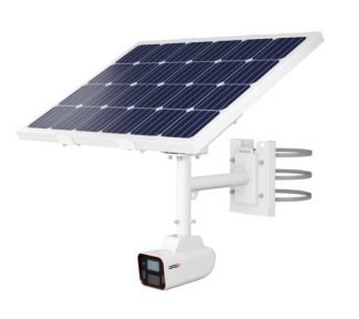 Cámara solar IP 4 MP, Lente 3.6 mm (92°), IR hasta 20 mts,IA reconocimiento de objetos,WDR,Onvif, Altavoz, microfono, IP67