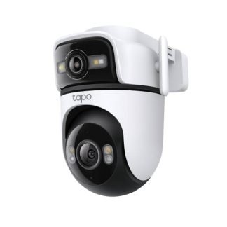 Cámara de seguridad exterior con doble lente y función Pan/Tilt