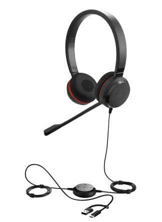 Jabra Evolve 30 II - USB-C/A, MS Stereo. Auricular profesional con conectividad flexible y gran calidad de sonido para llamadas y música