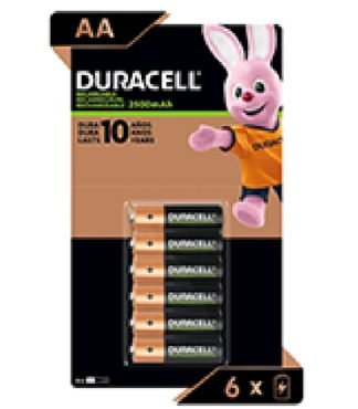 Duracell DAK22REAA6 pila doméstica Batería recargable AA Níquel-metal hidruro (NiMH)