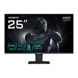 MONITOR GAMER GIGABYTE GS25F2A, 24.5 PULGADAS, PLANO, NEGRO, 1920 x 1080 (FHD), 2 HDMI, DISPLAYPORT
