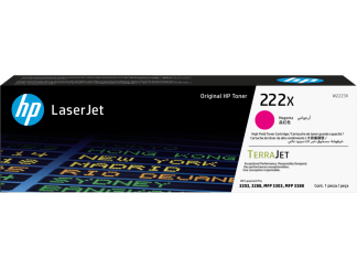 Cartucho de toner HP LaserJet 222X alto rendimiento, magenta