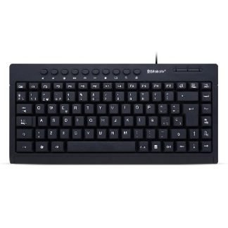 Teclado Multimedia USB Mini BROBOTIX 963067, USB, Negro
