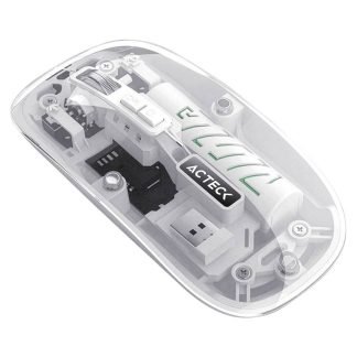Mouse Inalámbrico Ultra Delgado Multidispositivo Aero One MI455W / hasta 3,200 DPI Ajustable / 2.4 Ghz + Bluetooth 5.2 / 5 Botones / Recargable / Advanced