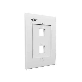 Tapa, faceplate, 2 puerto, para conectores tipo keystone Blanco