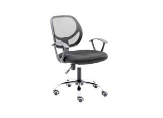 Silla Secretarial NEXTEP NE-650S Altura Ajustable y Reclinable Giratoria y Cromada, Color Negro