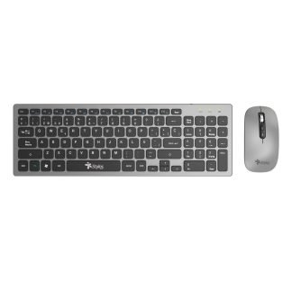 Combo Inalámbrico Recargable 2 en 1 Stylos STPKTM6G Teclado 96% Membrana 96 teclas Conexión USB Nano